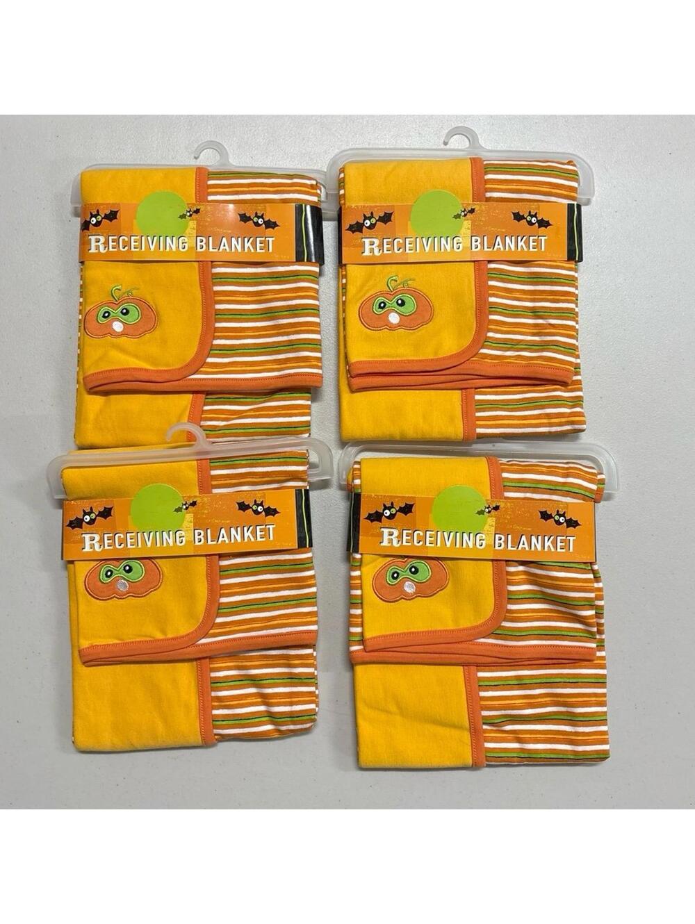 NWT Halloween Newborn Swaddle Baby Receiving Blanket Pumpkin Target 2002